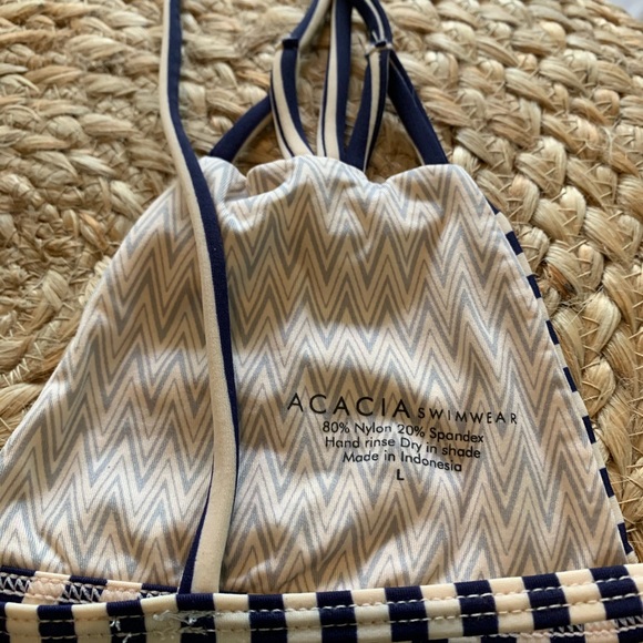 Acacia Swimwear Santorini Top in Navy Creme Stripe - Picture 4 of 4